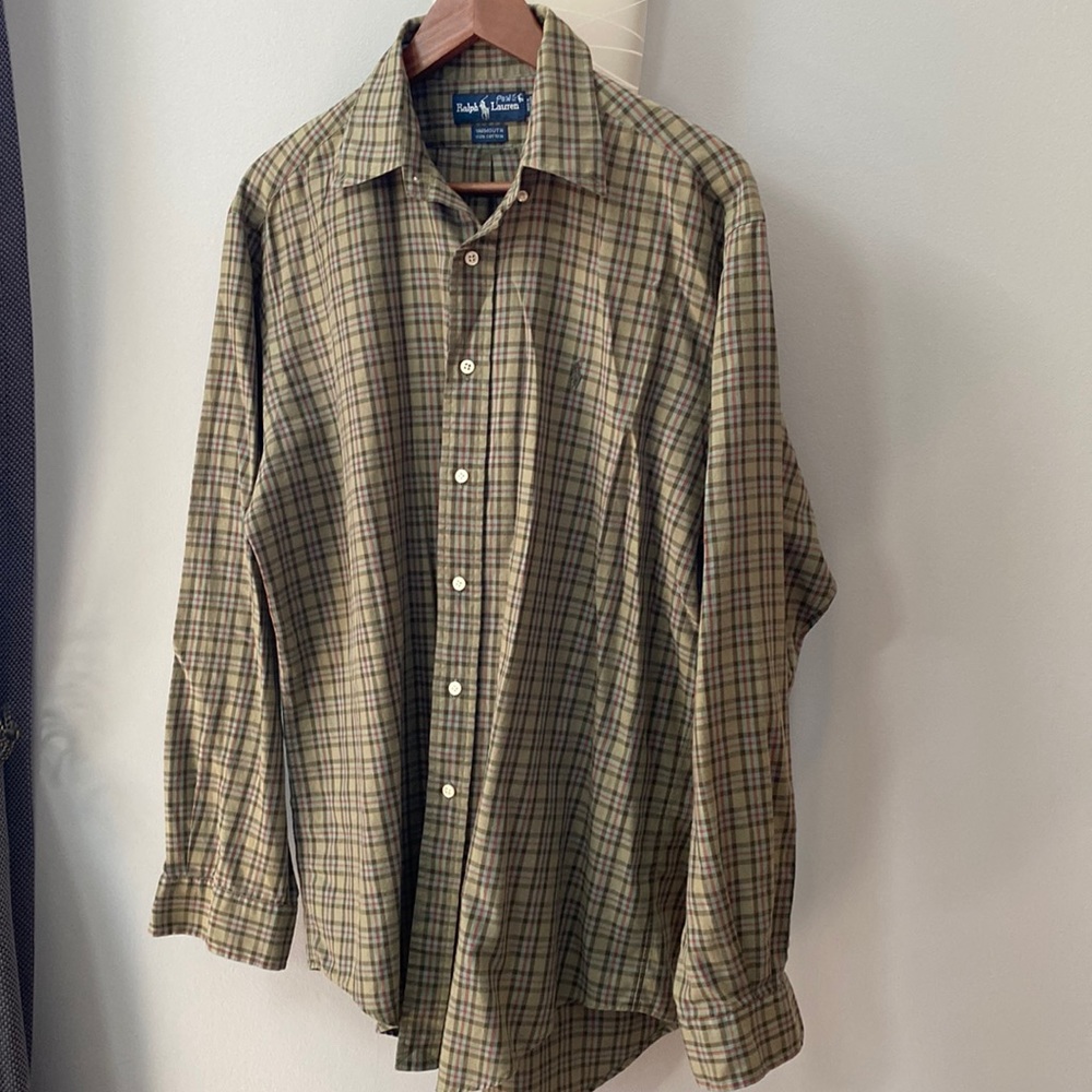 Ralph Lauren plaid button down shirt.
